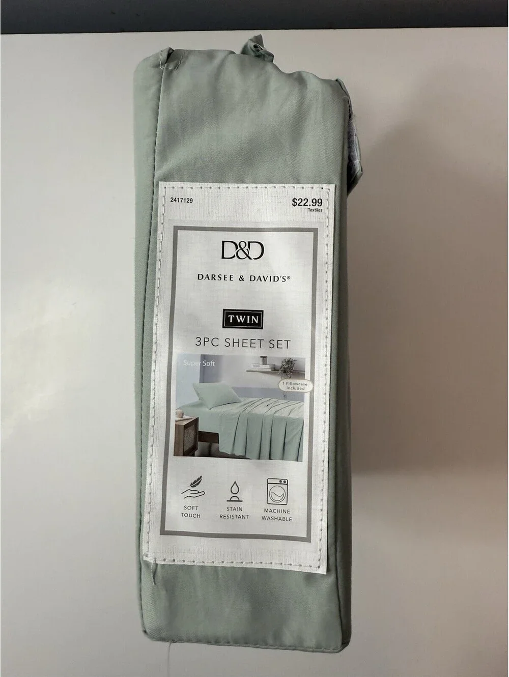 Darsee & David’s 3 Piece Twin Sheet Set Sage Green